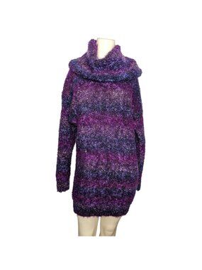 Carducci Vintage long sleeve long length burgundy purple cowl neck Sweater sz M